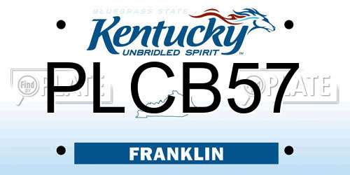 PLCB57 Kentucky License Plate
