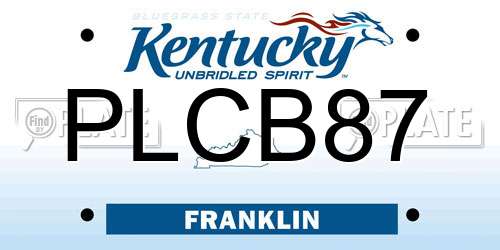 PLCB87 Kentucky License Plate
