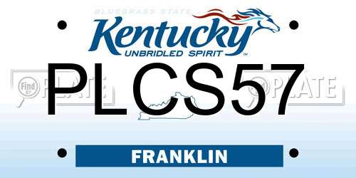PLCS57 Kentucky License Plate