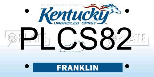 PLCS82 Kentucky License Plate