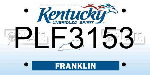 PLF3153 Kentucky License Plate