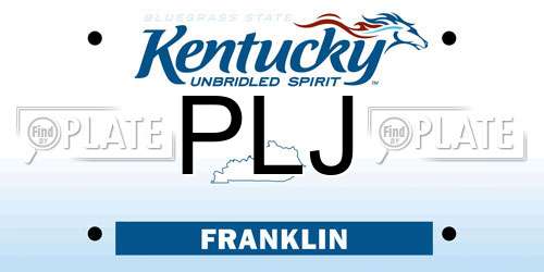 PLJ Kentucky License Plate