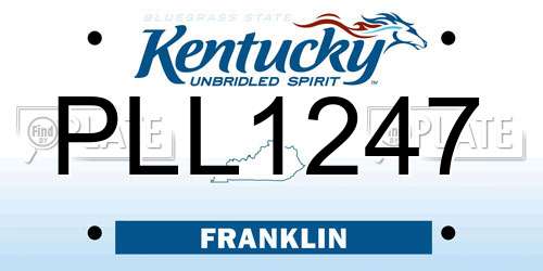PLL1247 Kentucky License Plate