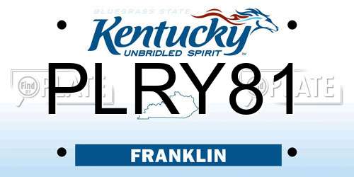 PLRY81 Kentucky License Plate