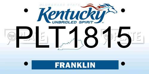 PLT1815 Kentucky License Plate