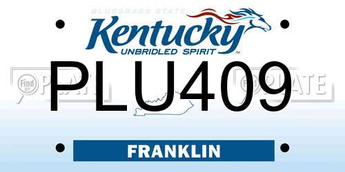 PLU409 Kentucky License Plate
