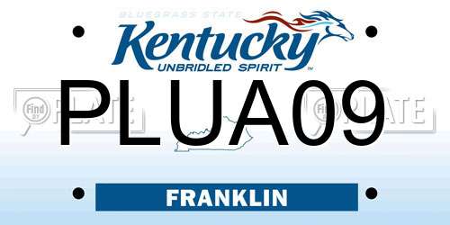 PLUA09 Kentucky License Plate