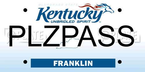 PLZPASS Kentucky License Plate