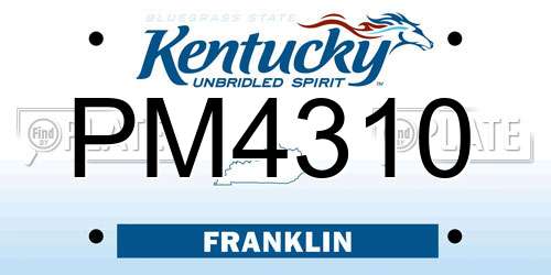 PM4310 Kentucky License Plate