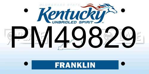 PM49829 Kentucky License Plate