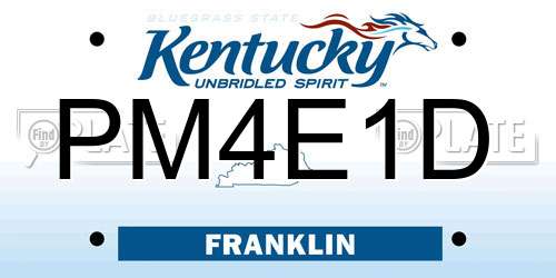 PM4E1D Kentucky License Plate