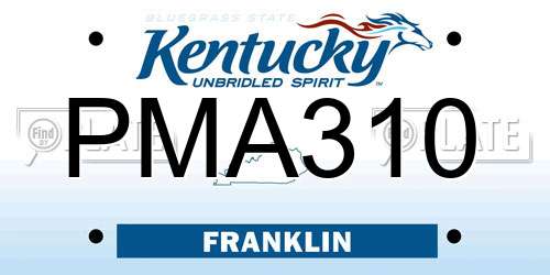 PMA310 Kentucky License Plate