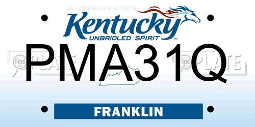 PMA31Q Kentucky License Plate