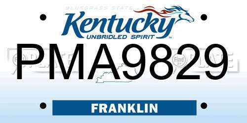 PMA9829 Kentucky License Plate