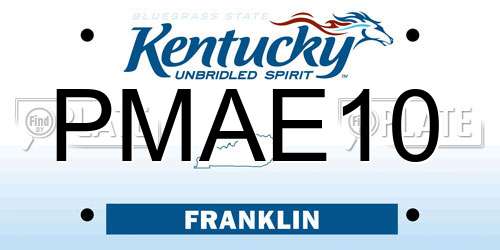 PMAE10 Kentucky License Plate
