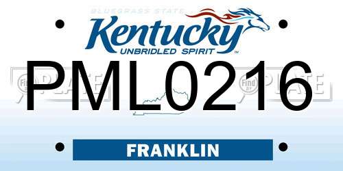 PML0216 Kentucky License Plate