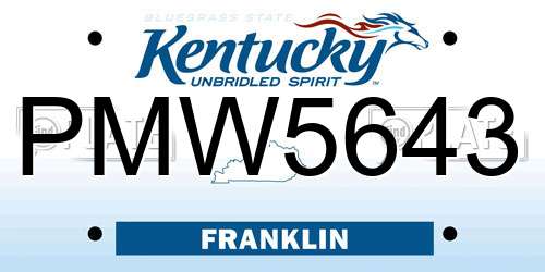 PMW5643 Kentucky License Plate