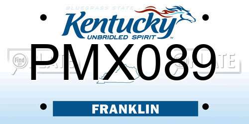 PMX089 Kentucky License Plate