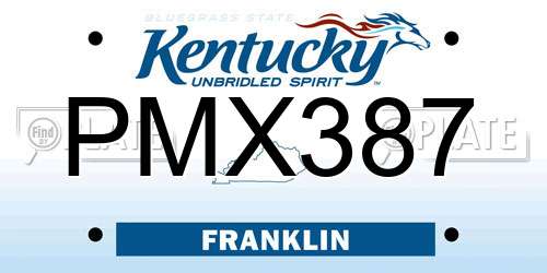 PMX387 Kentucky License Plate
