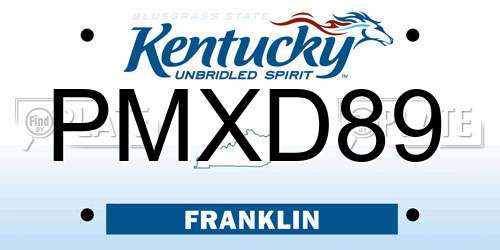PMXD89 Kentucky License Plate