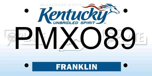 PMXO89 Kentucky License Plate