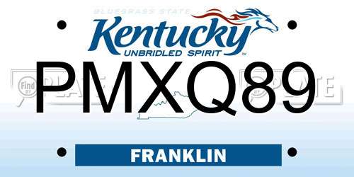 PMXQ89 Kentucky License Plate