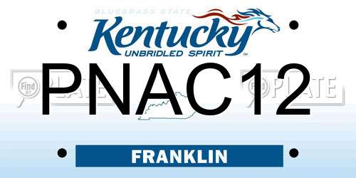 PNAC12 Kentucky License Plate