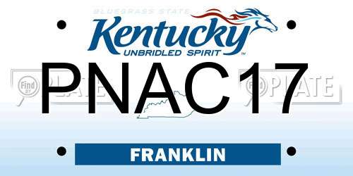 PNAC17 Kentucky License Plate