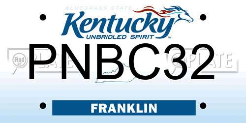 PNBC32 Kentucky License Plate