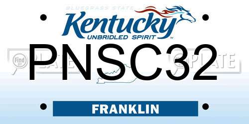 PNSC32 Kentucky License Plate