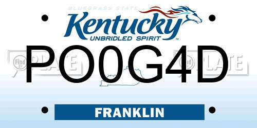PO0G4D Kentucky License Plate