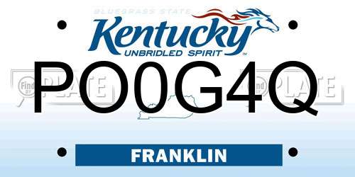 PO0G4Q Kentucky License Plate