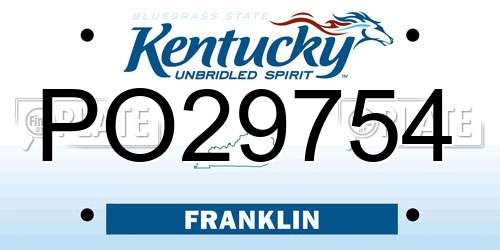 PO29754 Kentucky License Plate