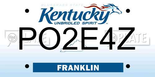 PO2E4Z Kentucky License Plate