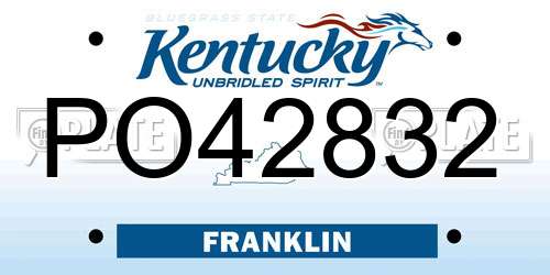 PO42832 Kentucky License Plate