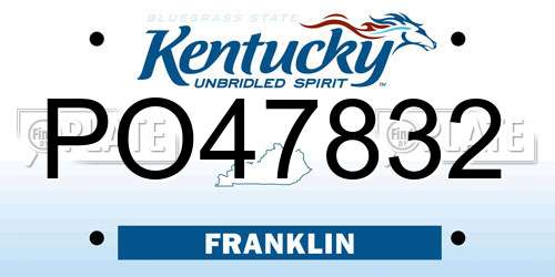 PO47832 Kentucky License Plate