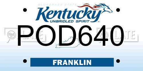 POD640 Kentucky License Plate