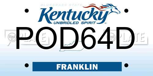 POD64D Kentucky License Plate