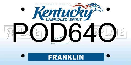 POD64O Kentucky License Plate