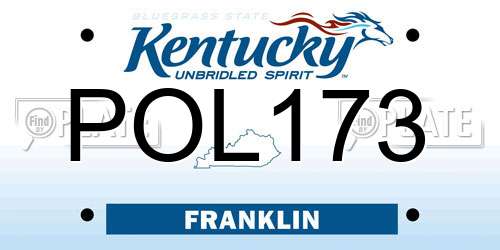 POL173 Kentucky License Plate