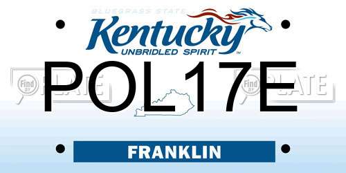 POL17E Kentucky License Plate