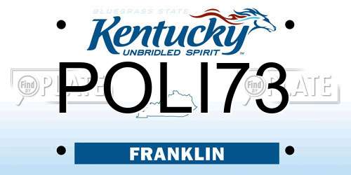 POLI73 Kentucky License Plate