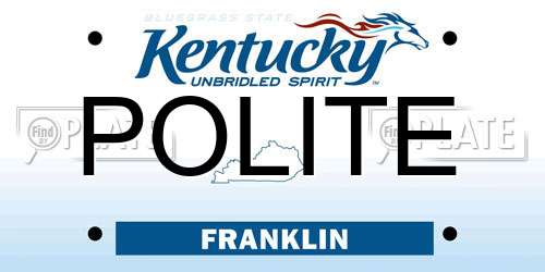 POLITE Kentucky License Plate
