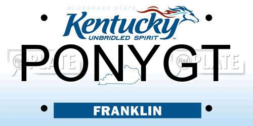 PONYGT Kentucky License Plate