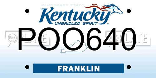 POO640 Kentucky License Plate