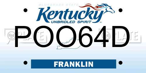 POO64D Kentucky License Plate