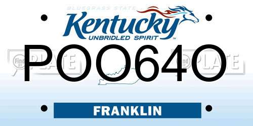 POO64O Kentucky License Plate