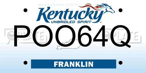 POO64Q Kentucky License Plate
