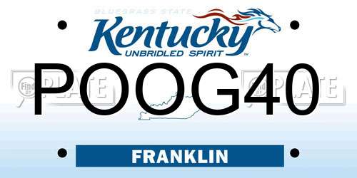 POOG40 Kentucky License Plate