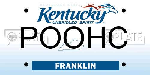 POOHC Kentucky License Plate
